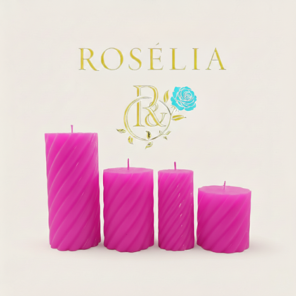 Spiral Tasarımlı Baton Dekoratif Mum | Rosélia