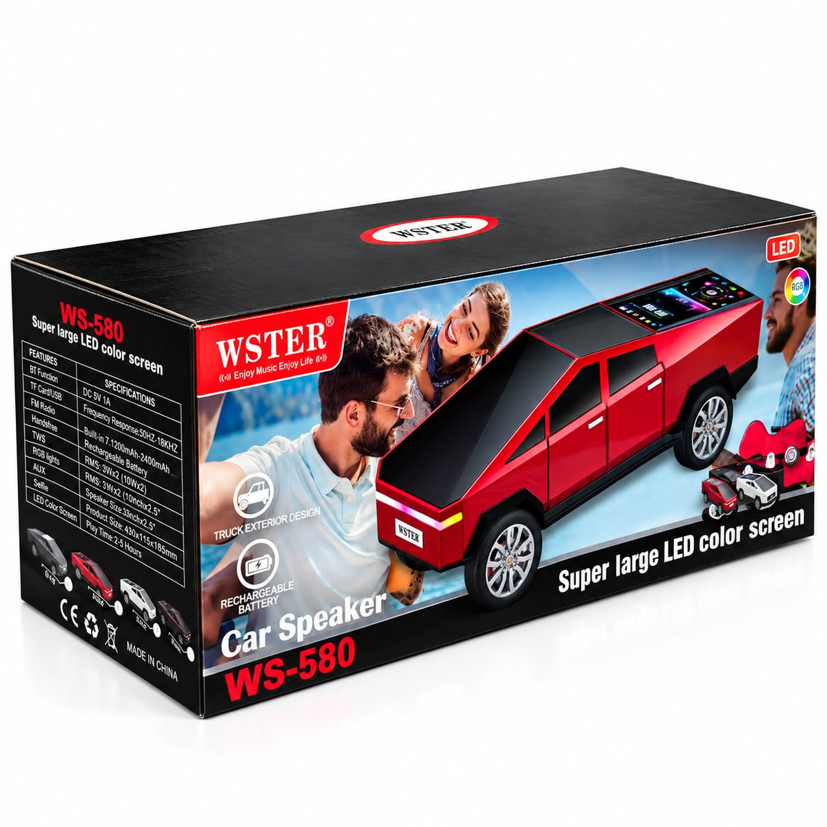 Wster WS-580 Car Speaker Kablosuz Hoparlör - Speaker NT-117106