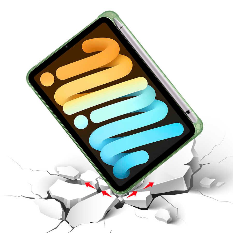 Apple iPad Mini 2021 (6.Nesil) Kılıf Zore Tri Folding Kalem Bölmeli Standlı Kılıf Lila