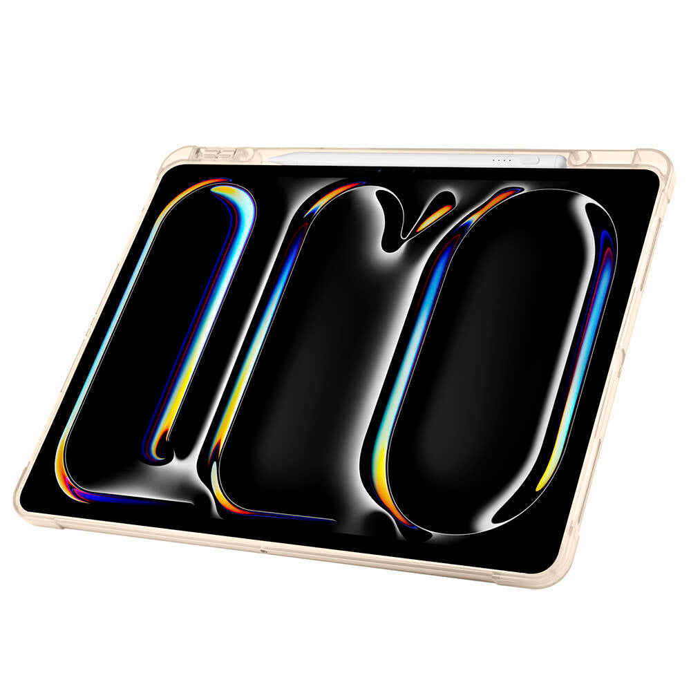 Apple iPad Pro 13 2025 M5 Kılıf Zore Tri Folding Kalem Bölmeli Standlı Kılıf Lila