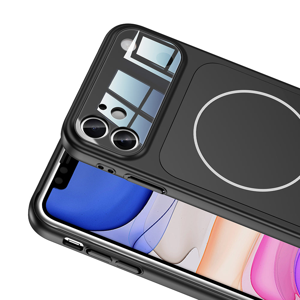 Apple iPhone 11 Kılıf Zore M-Safe Şarj Özellikli Kamera Korumalı Formen Kapak Siyah