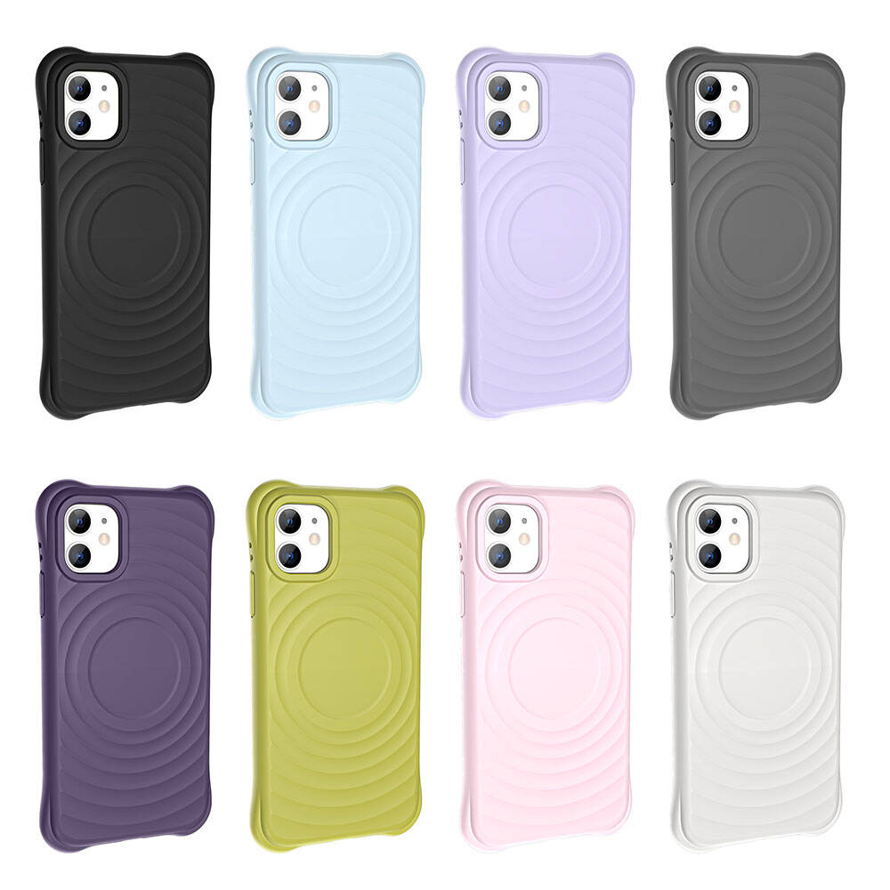 Apple iPhone 11 M-safe Şarj Özellikli Airbagli Mat Görünümlü Zore Hepi Kapak Beyaz