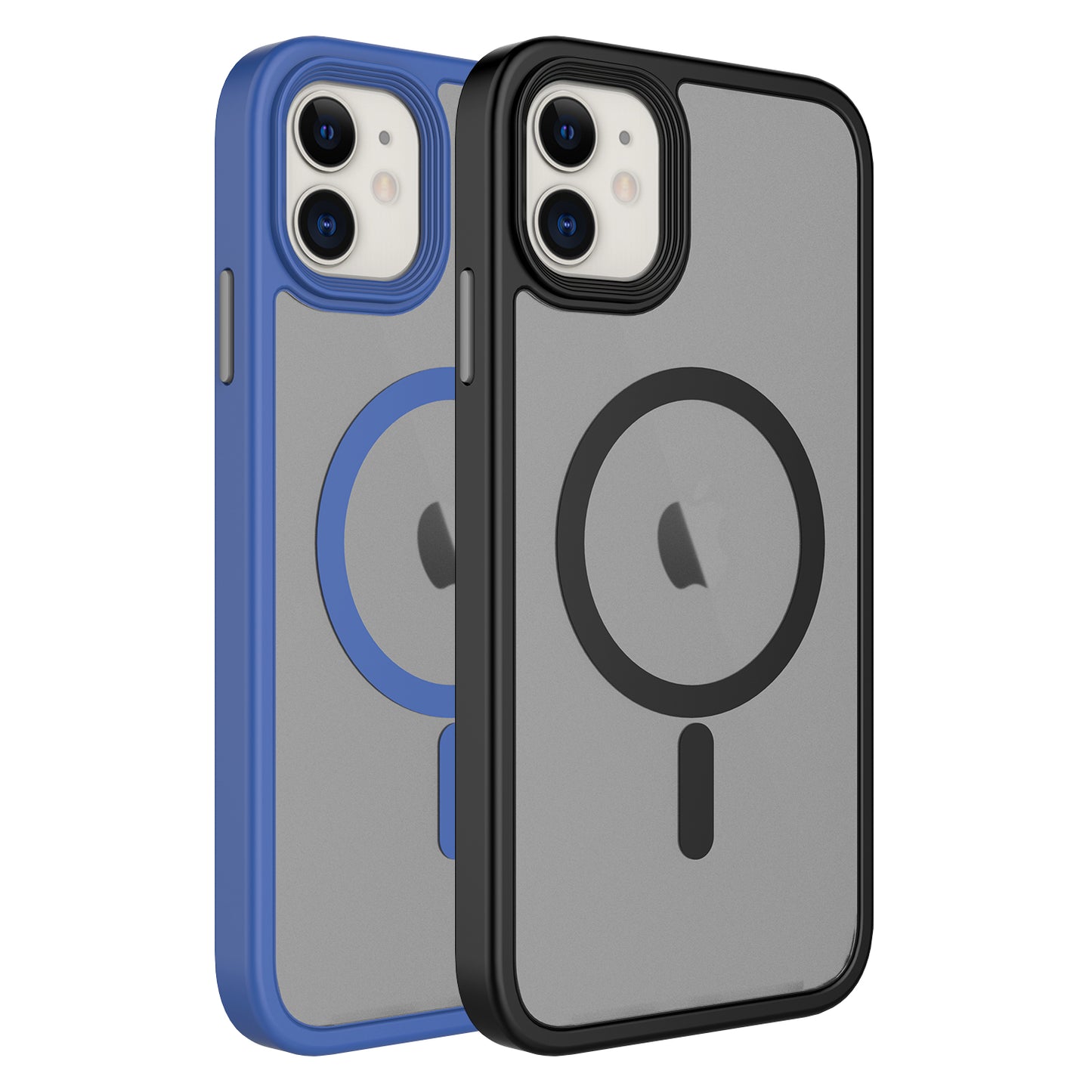 Apple iPhone 12 Kılıf Mat Arka Yüzey Wireless Şarj Özellikli Zore Flet M-safe Kapak Derin Mor