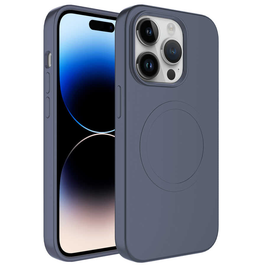 Apple iPhone 12 Pro Max Kılıf M-safe Wireless Şarj Özellikli Pastel Renk Silikon Zore Plas Kapak