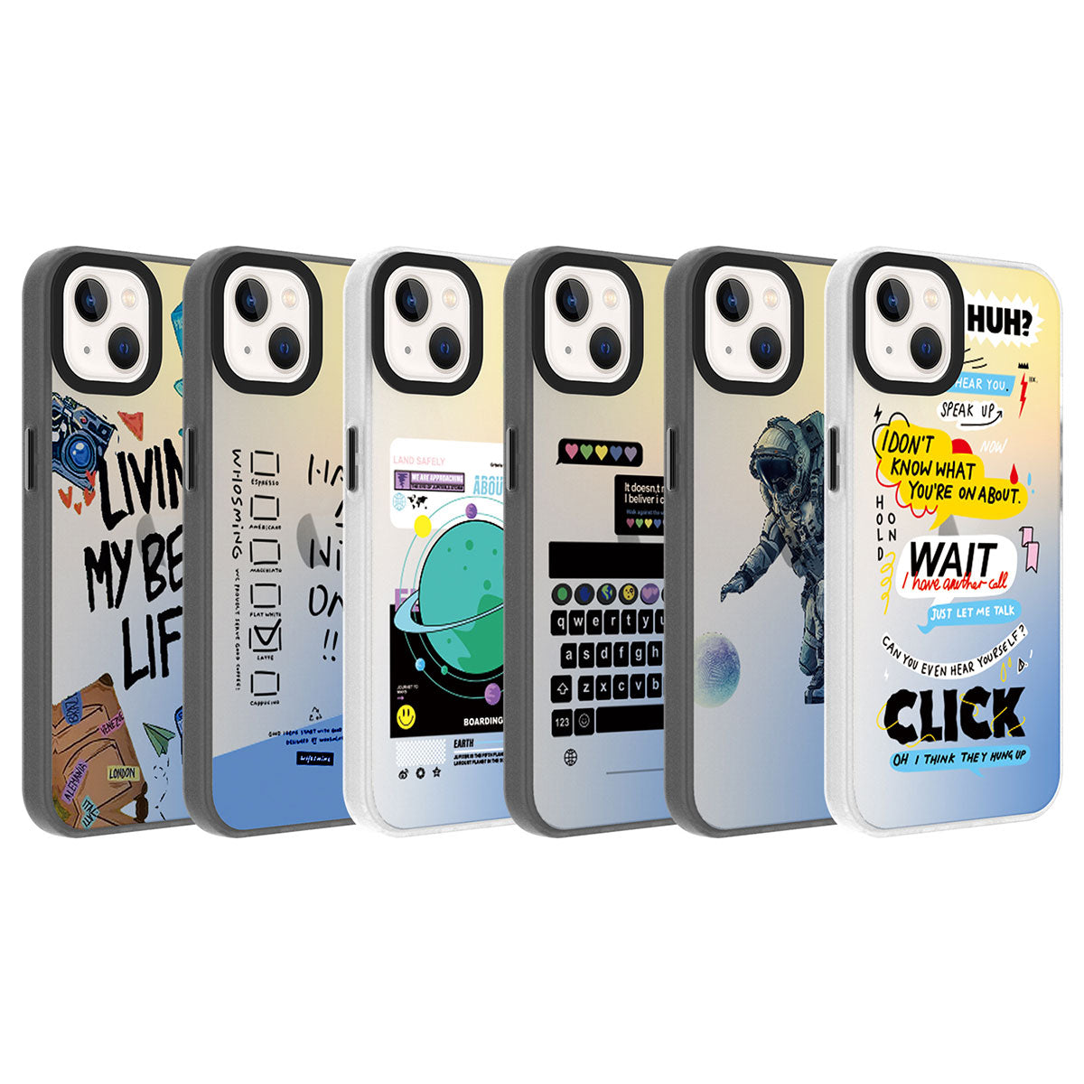 Apple iPhone 14 Kılıf Desenli Zore Dragon Sert Kapak Kelimeler