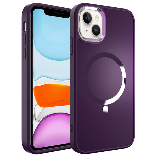 Apple iPhone 14 Kılıf M-safe Wireless Şarj Özellikli Zore Stil Kapak Sierra Mavi