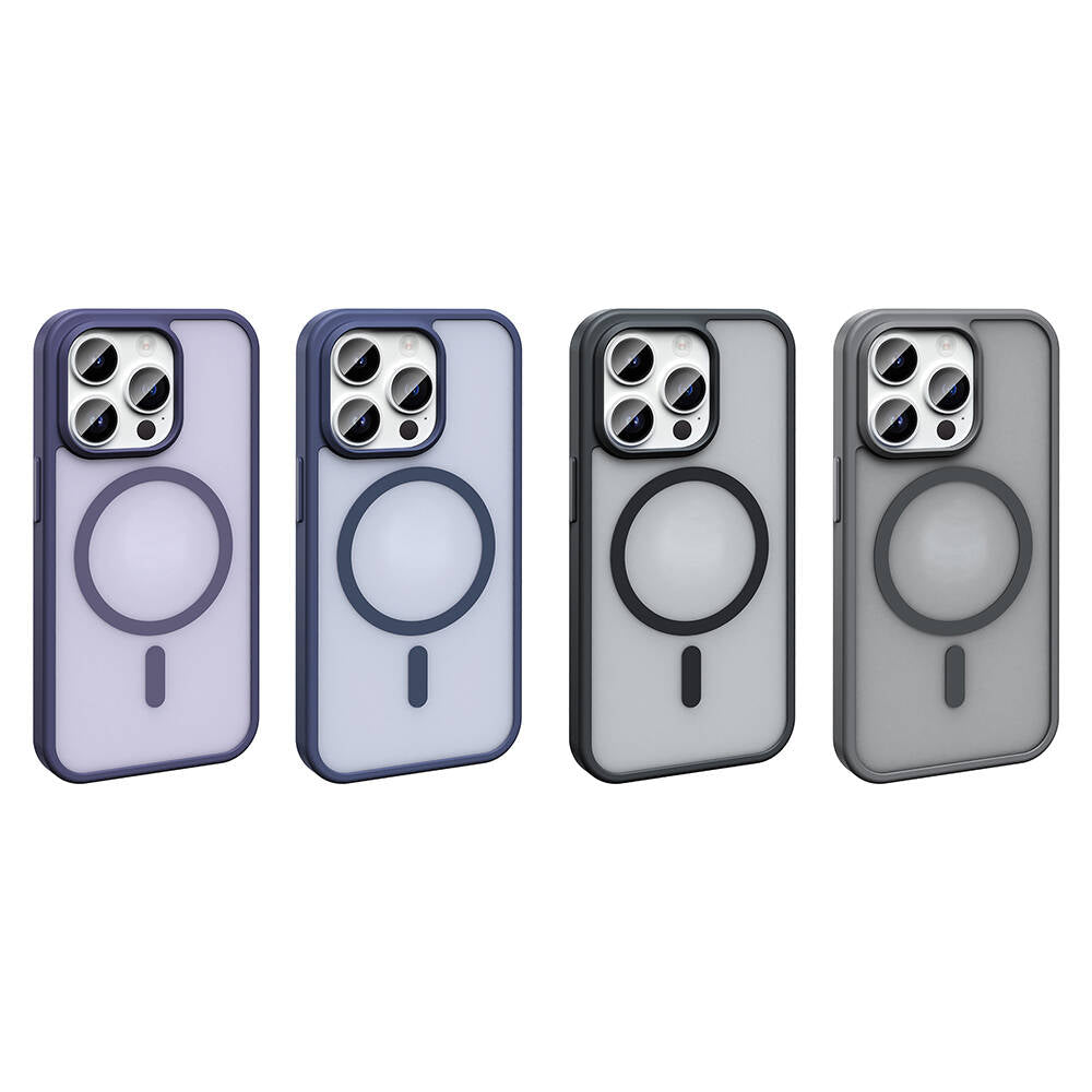 Apple iPhone 14 Pro Kılıf M-safe Şarj Özellikli Mat Arka Yüzey Zore Sio Kapak Lacivert