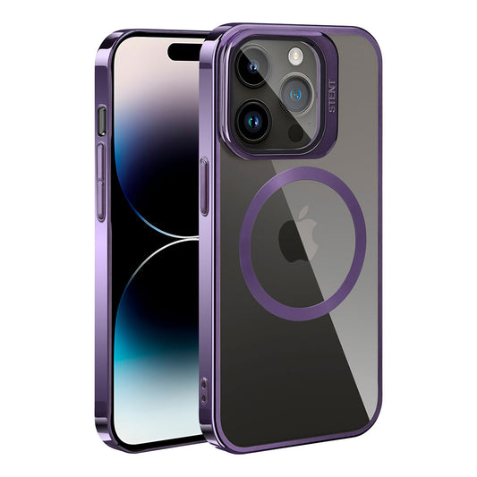 Apple iPhone 14 Pro Kılıf M-safe Şarj Özellikli Standlı Zore Klon Kapak Derin Mor