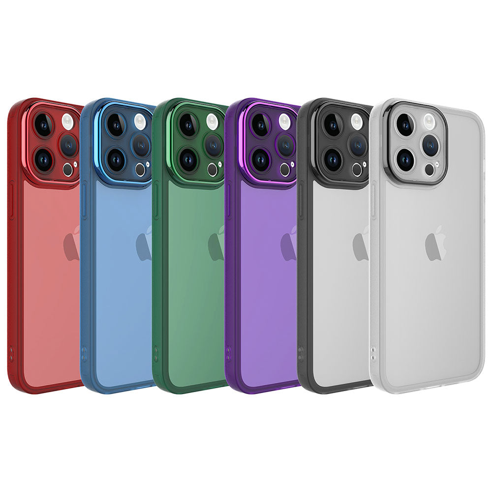 Apple iPhone 14 Pro Max Kılıf Kamera Korumalı Transparan Zore Post Kapak Kırmızı