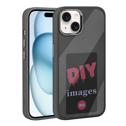 Apple iPhone 15 Kılıf Ekranı Yansıtan Zore Akıllı NFC Kapak Gri