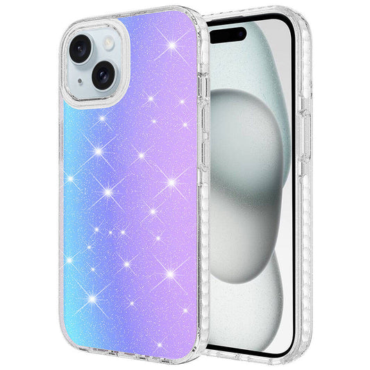 Apple iPhone 15 Kılıf Parlak Renk Geçişli Zore Velle Kapak Pembe