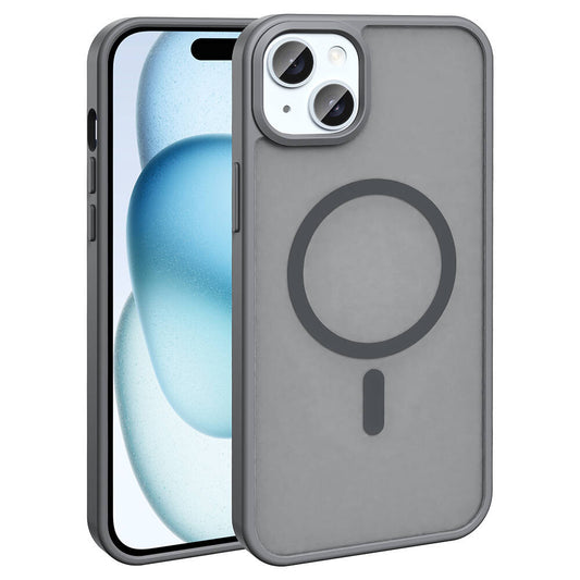 Apple iPhone 15 Plus Kılıf M-safe Şarj Özellikli Mat Arka Yüzey Zore Sio Kapak Koyu Mor