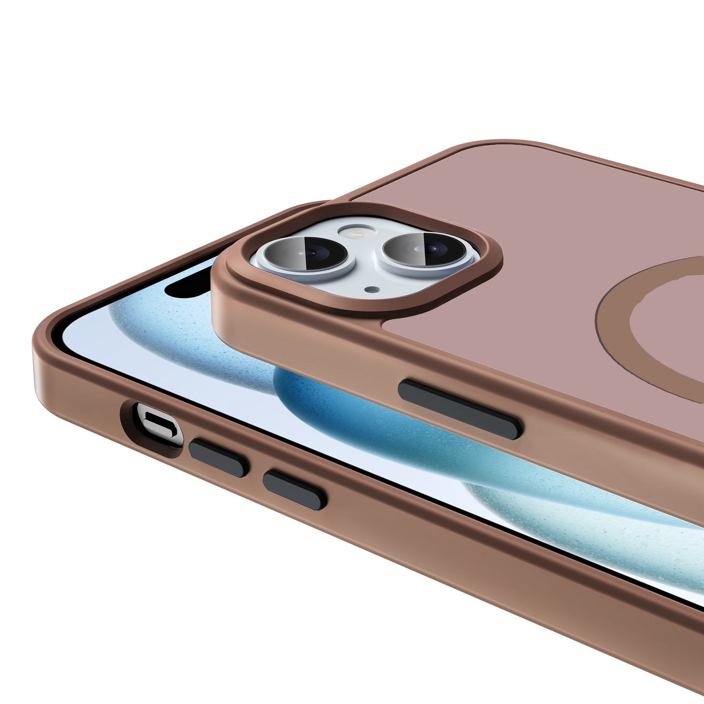 Apple iPhone 15 Plus Kılıf M-safe Şarj Özellikli Mat Arka Yüzey Zore Sio Kapak Koyu Mor