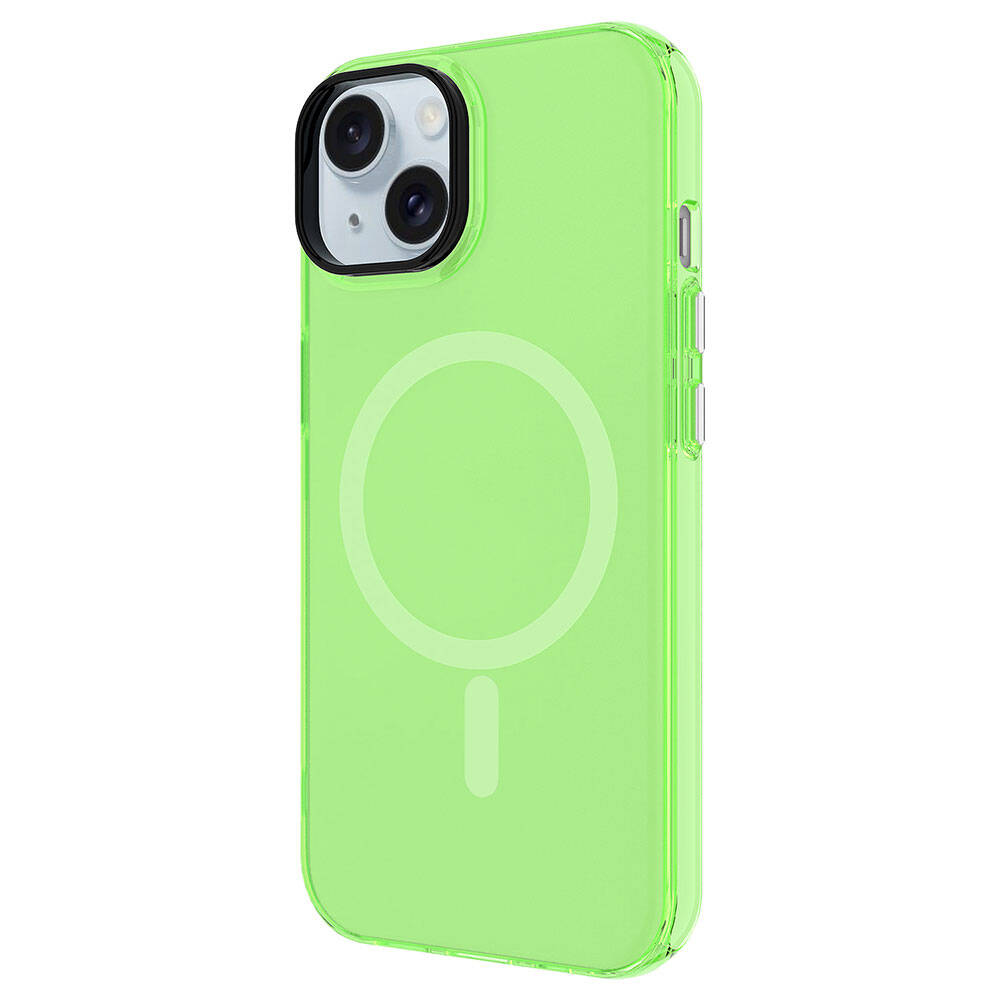 Apple iPhone 15 Plus Kılıf Zore M-safe Şarj Özellikli Buzlu Transparan C-Pro Sert Kapak Siyah