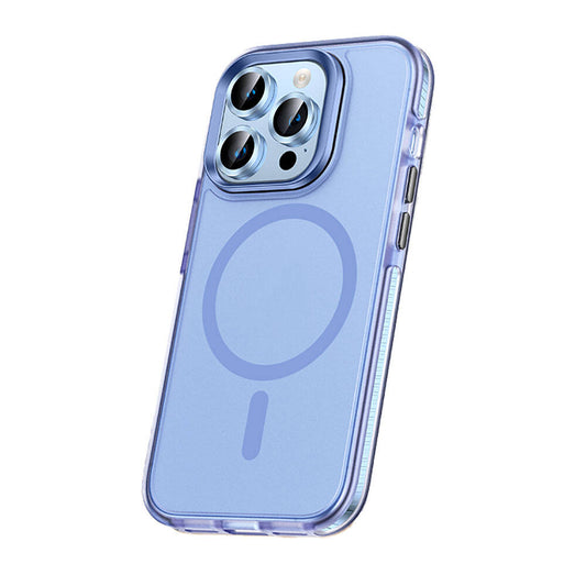 Apple iPhone 15 Pro Kılıf Airbagli M-safe Wireless Şarj Özellikli Lens Koruyuculu Zore Klaptika Kapak Renksiz