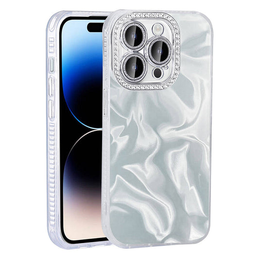 Apple iPhone 15 Pro Kılıf Airbagli Parlak Taş Detay Tasarımlı Zore Esila Kapak Pembe