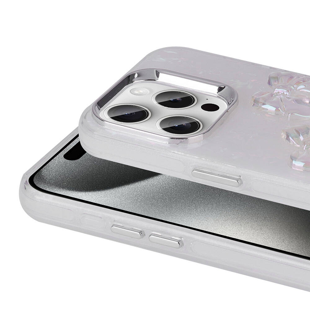 Apple iPhone 15 Pro Kılıf Kabartma Figürlü Parlak Zore Eralli Silikon Kapak Kalp