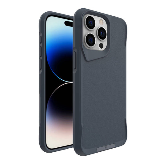 Apple iPhone 15 Pro Max Kılıf Zore Airbag Kenarlı T-Max Mat Standlı Kapak Gri