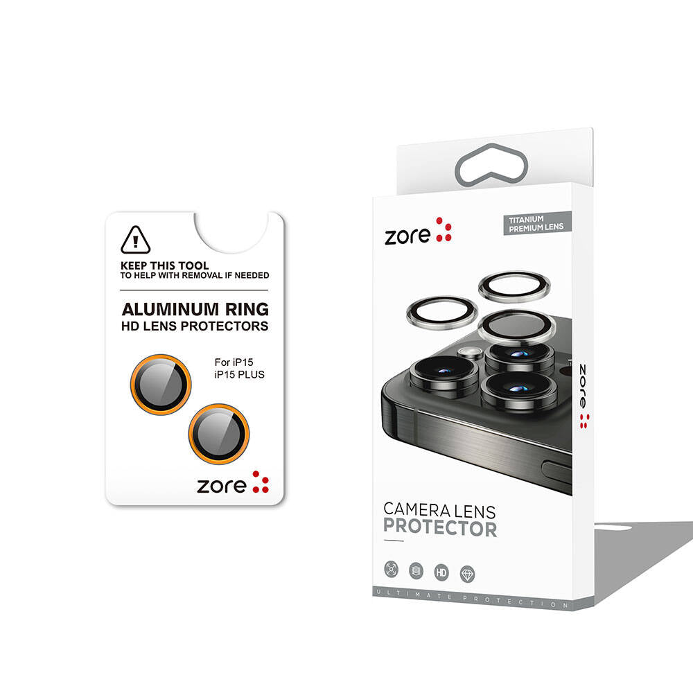 Apple iPhone 15 Zore CL-12 Premium Safir Parmak İzi Bırakmayan Anti-Reflective Kamera Lens Koruyucu Siyah