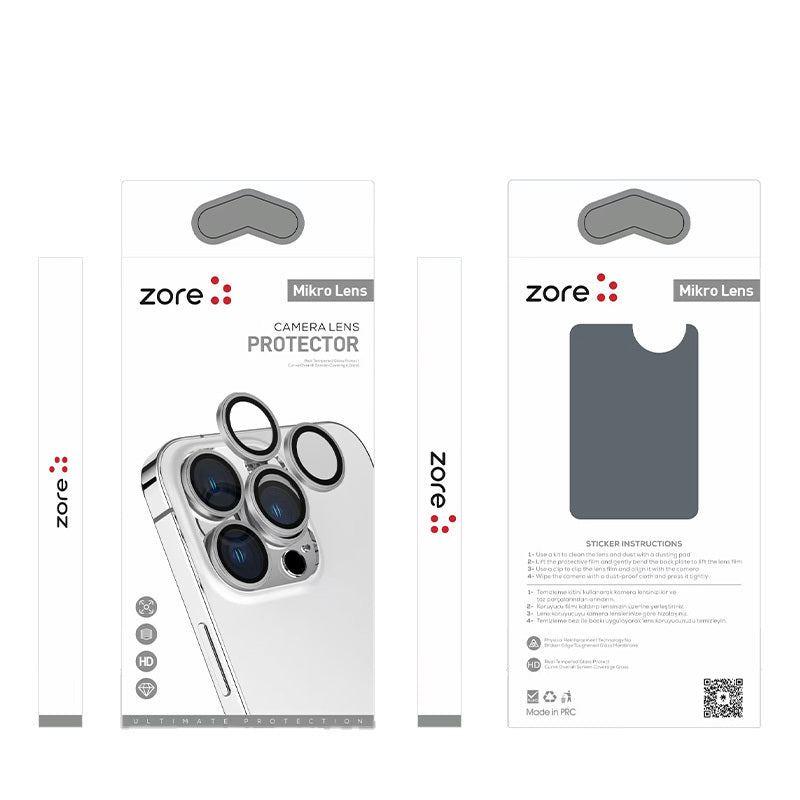 Apple iPhone 16 Plus Zore Mikro Kamera Lens Koruyucu Siyah