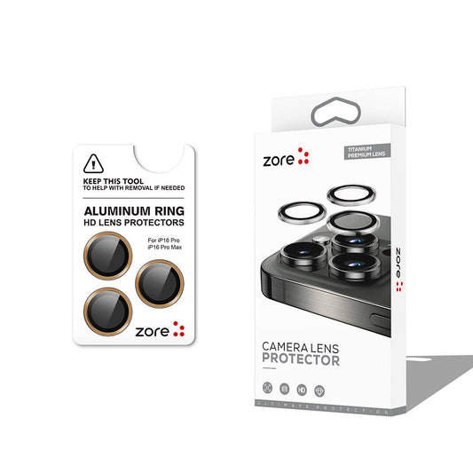 Apple iPhone 16 Pro Zore CL-12 Premium Safir Parmak İzi Bırakmayan Anti-Reflective Kamera Lens Koruyucu Siyah