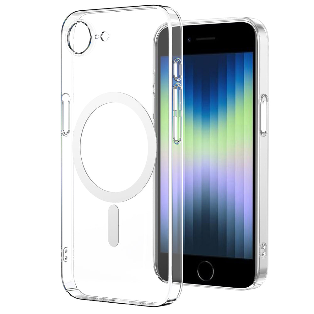 Apple iPhone 16E Kamera Korumalı M-Safe Şarj Özellikli Şeffaf Zore London Sert PC Kapak