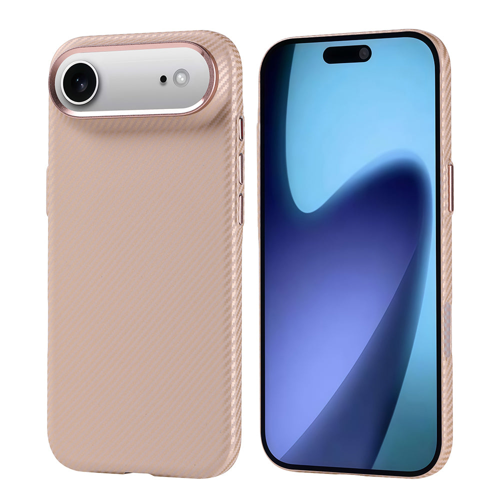 Apple iPhone 17 Air Kılıf M-safe Şarj Özellikli Karbon Fiber Görünümlü Zore Nekst Kapak Kırmızı