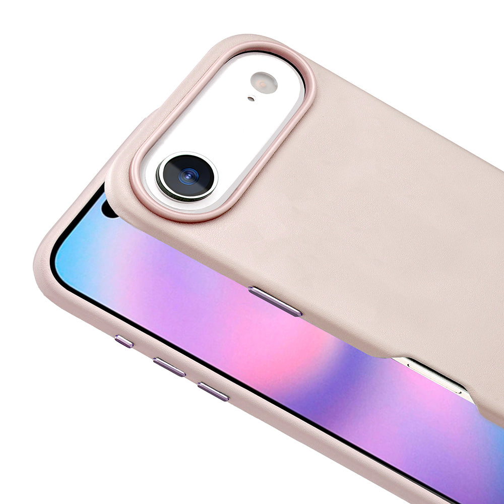 Apple iPhone 17 Air Kılıf M-safe Şarj Özellikli PU Deri Görünümlü Zore Kupra Kapak Gri