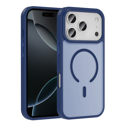 Apple iPhone 17 Pro Max Kılıf M-safe Şarj Özellikli Mat Arka Yüzey Zore Sio Kapak Lacivert