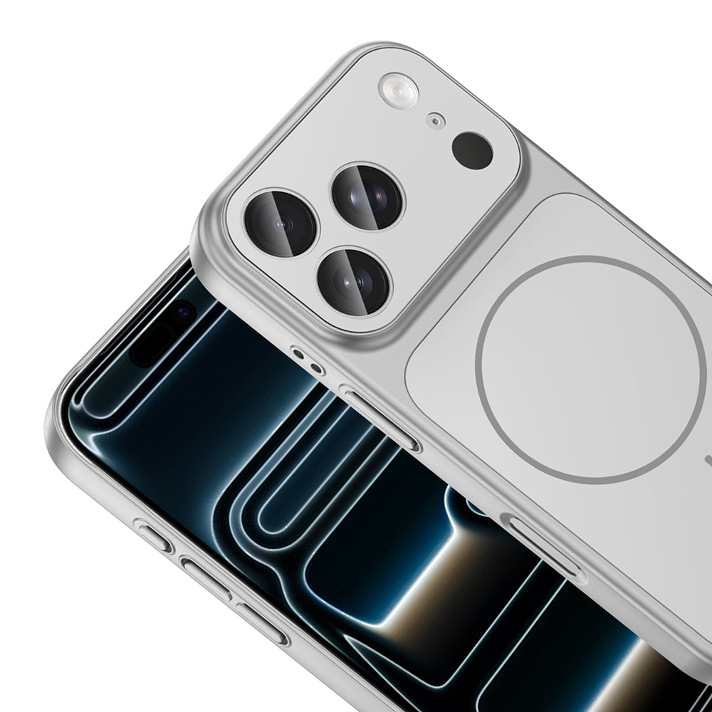 Apple iPhone 17 Pro Max Kılıf Zore M-Safe Şarj Özellikli Kamera Korumalı Formen Kapak Gri