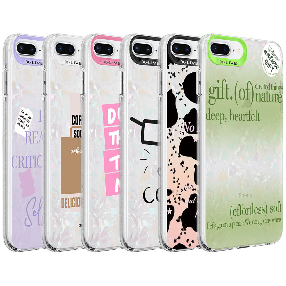 Apple iPhone 7 Plus Kılıf Mermer Desenli Zore Marbello Kapak Kahverengi