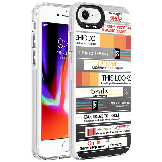 Apple iPhone 8 Kılıf Desenli Zore Silver Sert Kapak You