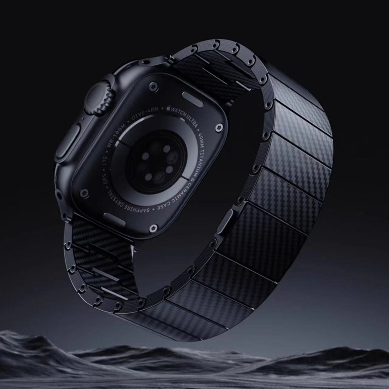 Apple Watch 40mm Zore KRD-90 600D Karbon Fiber Kordon Siyah