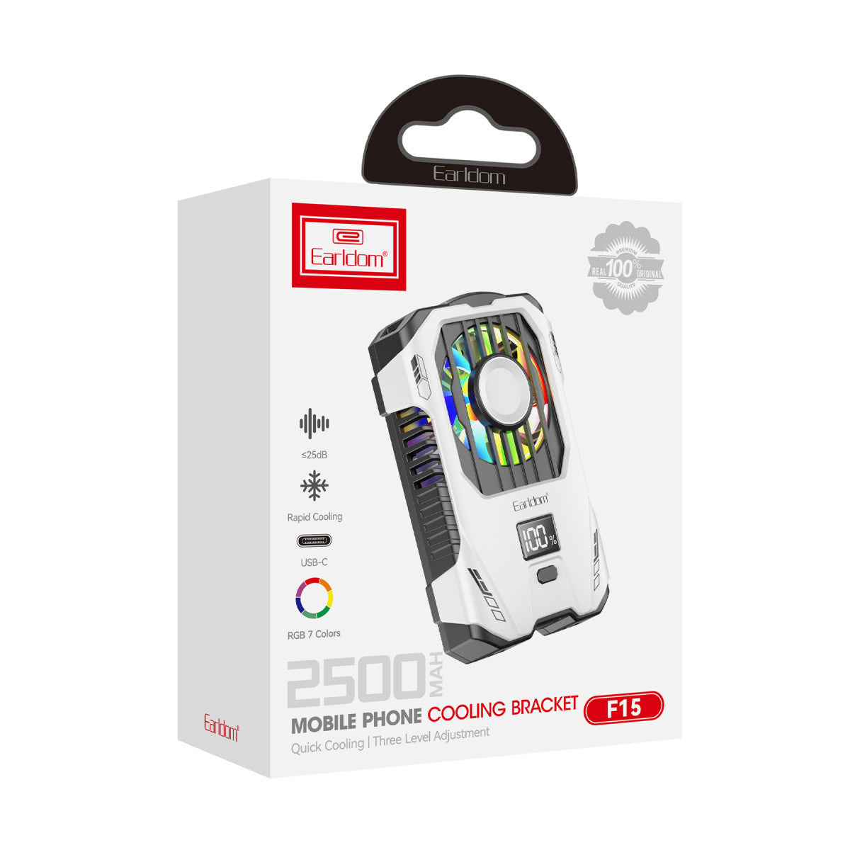 Earldom F15 RGB Radyatör Telefon Soğutucu Fan - Beyaz