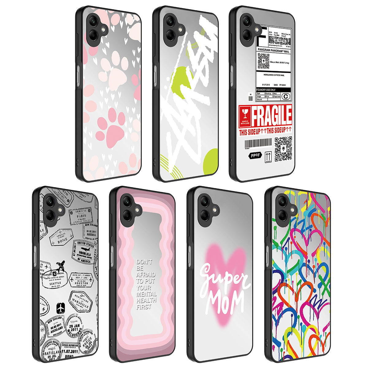 Galaxy A04 Kılıf Aynalı Desenli Kamera Korumalı Parlak Zore Mirror Kapak Fragile