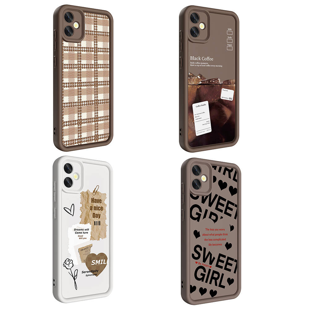 Galaxy A05 Kılıf Kamera Korumalı Baskılı Arka Yüzey Zore Klas Kapak Beyaz