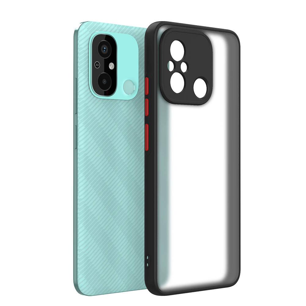 Xiaomi Redmi 12C Kılıf Zore Hux Kapak Siyah