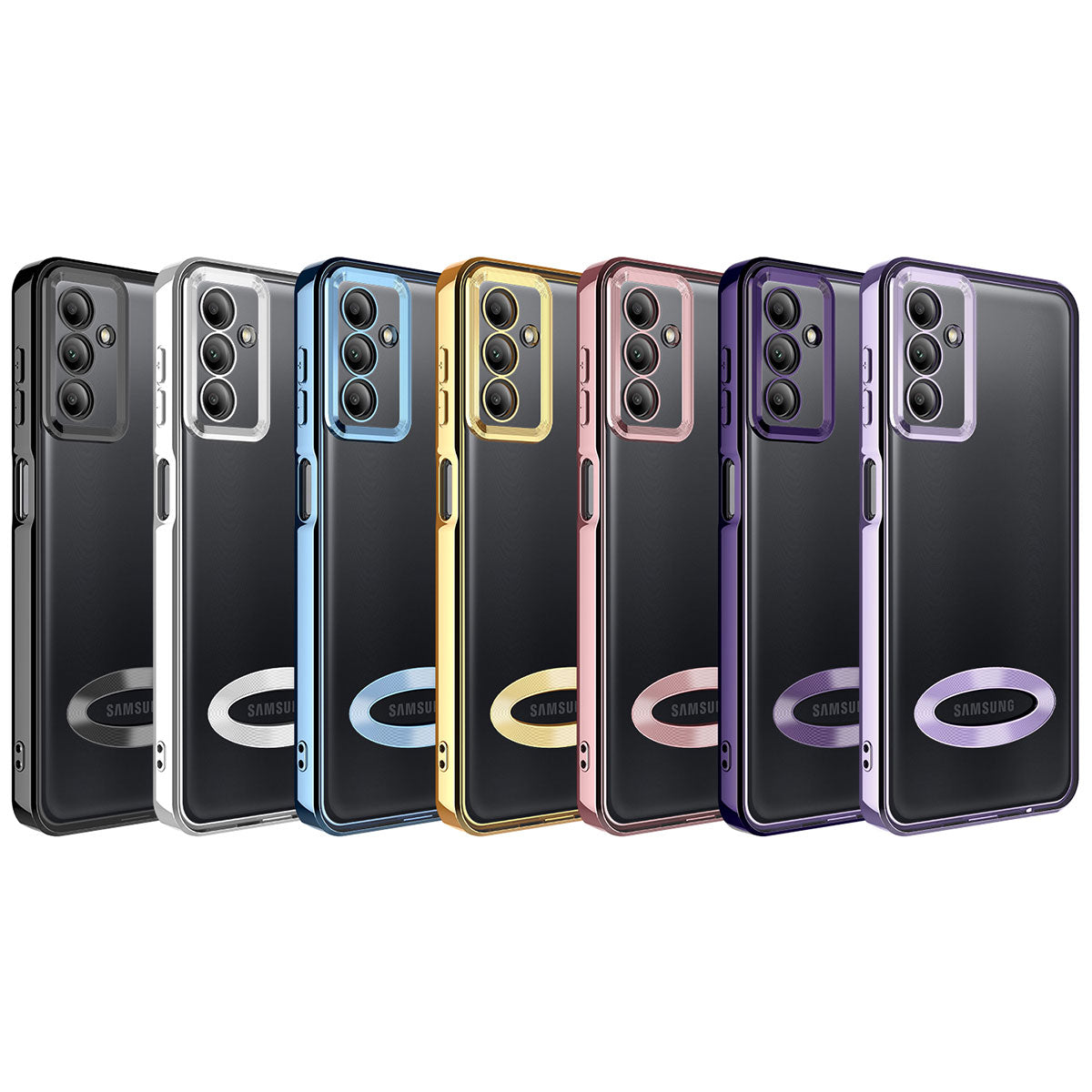 Galaxy A14 Kılıf Kamera Korumalı Logo Gösteren Zore Omega Kapak Siyah