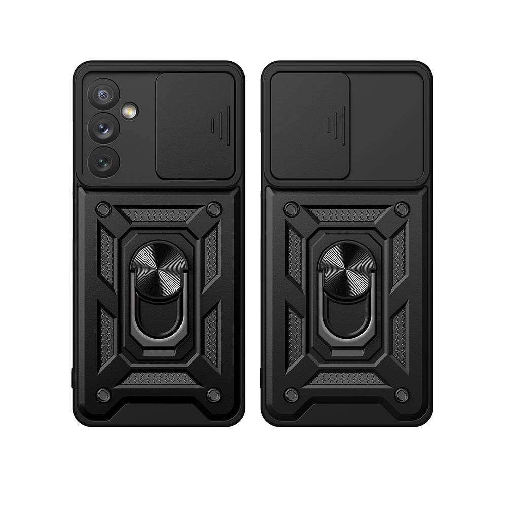 Galaxy A34 Kılıf Magnetik Standlı Kamera Korumalı Zore Sürgülü Vega Kapak Mavi