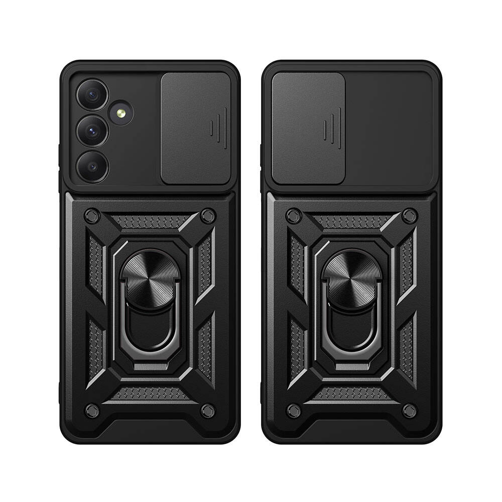 Galaxy A35 Kılıf Magnetik Standlı Kamera Korumalı Zore Sürgülü Vega Kapak Mavi