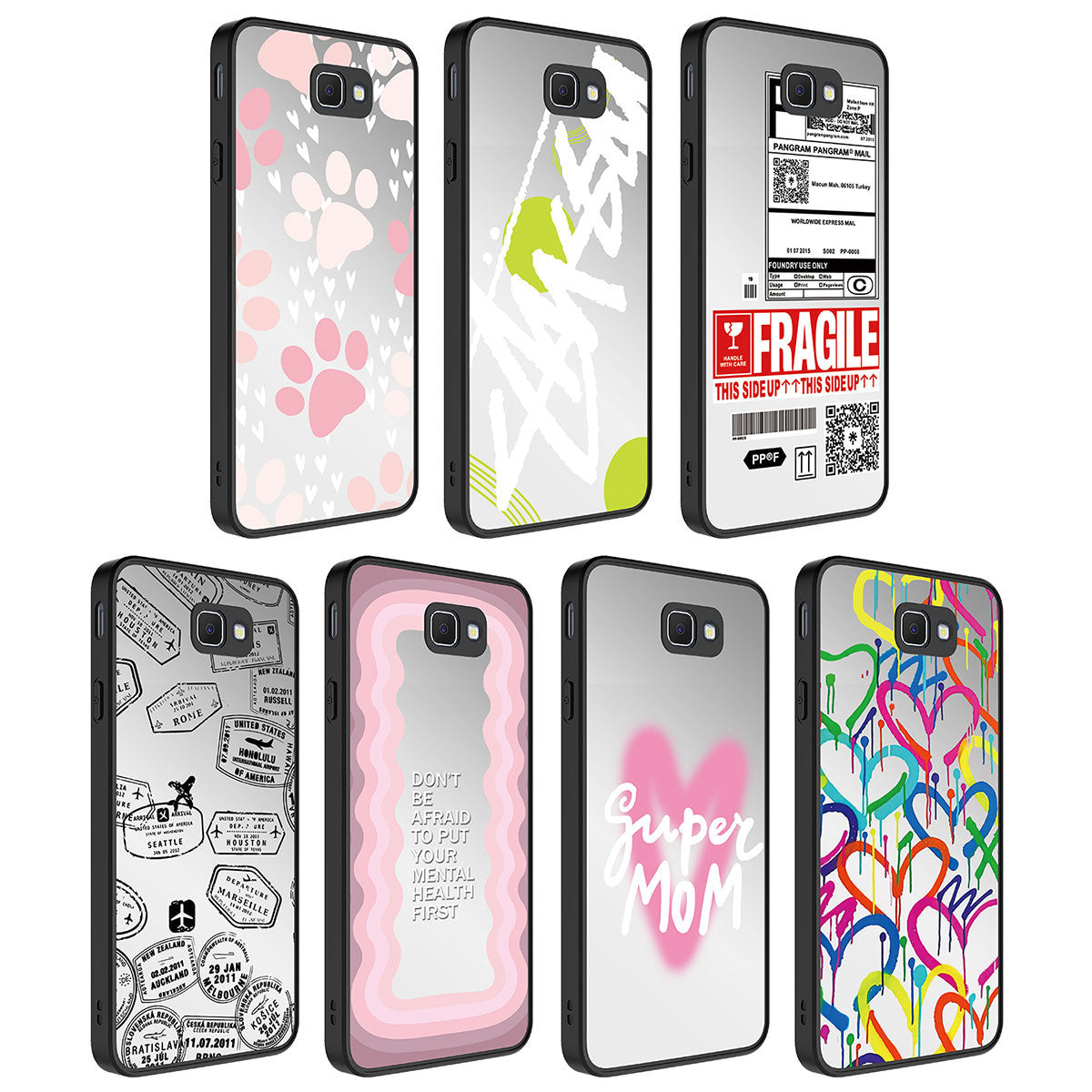 Galaxy J7 Prime Kılıf Aynalı Desenli Kamera Korumalı Parlak Zore Mirror Kapak Ayna