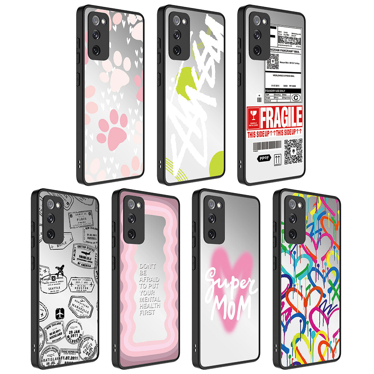 Galaxy S20 FE Kılıf Aynalı Desenli Kamera Korumalı Parlak Zore Mirror Kapak Fragile