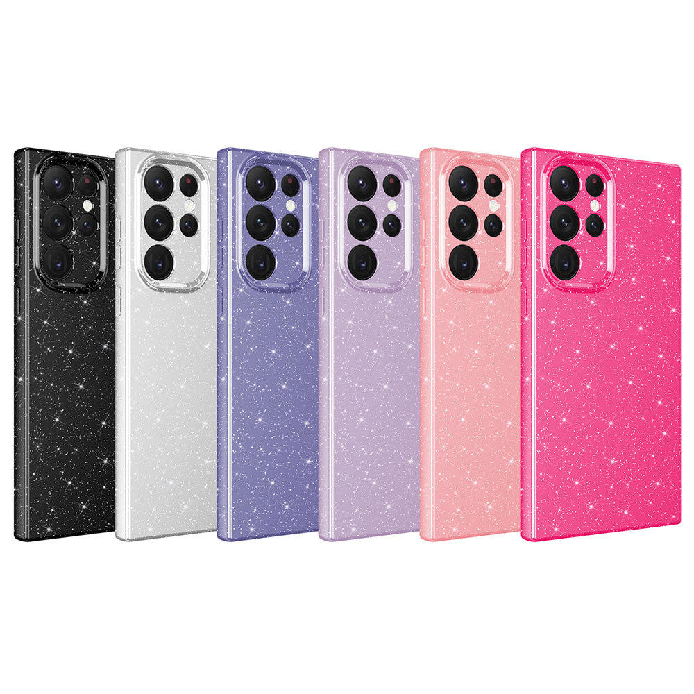 Galaxy S22 Ultra Kılıf Kamera Korumalı Simli Lüks Zore Koton Kapak Siyah