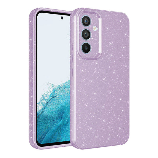 Galaxy S23 FE Kılıf Kamera Korumalı Simli Lüks Zore Koton Kapak Pembe