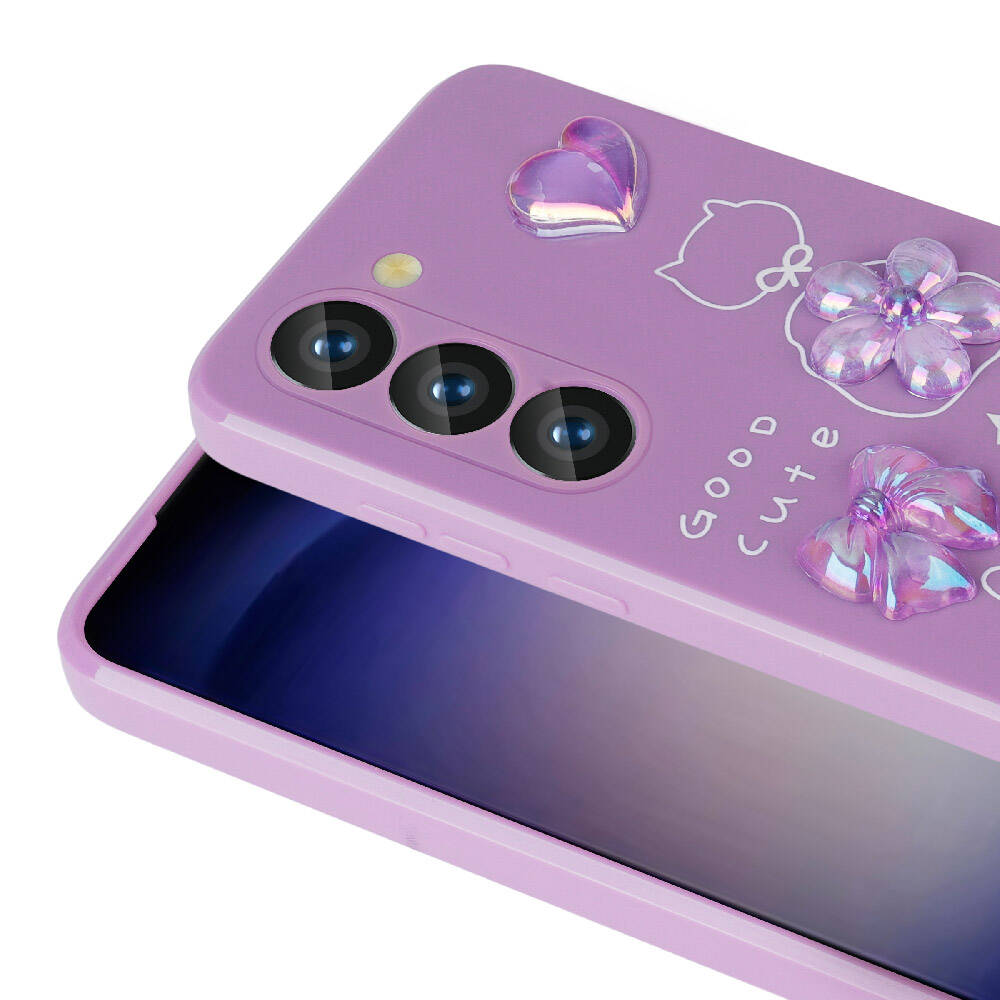 Galaxy S23 Kılıf Kabartma Figürlü Parlak Zore Toys Silikon Kapak Açık Yeşil