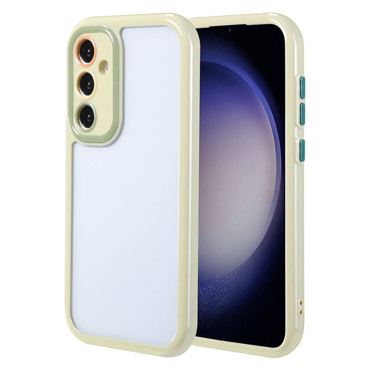 Galaxy S23 Kılıf Kamera Korumalı Renkli Kenar ve Çerçeve Tasarımlı Zore Vitamin Kapak Derin Mor