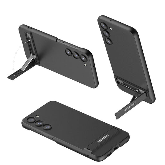 Galaxy S23 Kılıf Zore Kamera Korumalı Dikey Standlı Ays Kapak Siyah