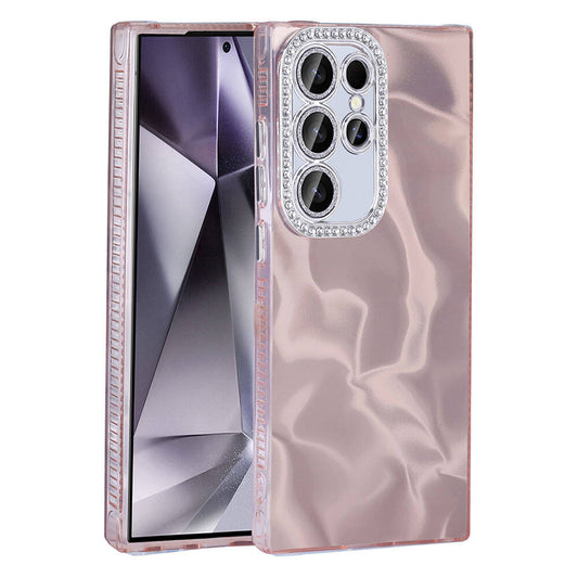 Galaxy S23 Ultra Kılıf Airbagli Parlak Taş Detay Tasarımlı Zore Esila Kapak Beyaz