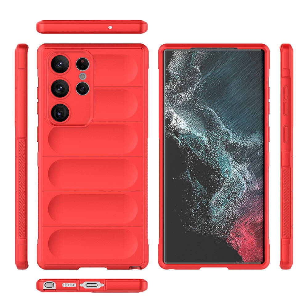 Galaxy S23 Ultra Kılıf Esnek TPU Oyuklu Arka Yüzey Tasarımlı Zore Etnik Silikon Kapak Lacivert