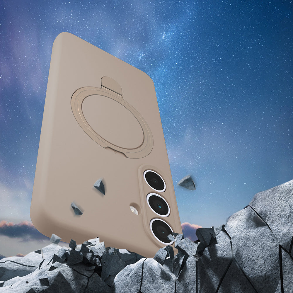 Galaxy S24 FE Kılıf M-safe Şarj Özellikli Standlı Zore Samara Kapak Siyah